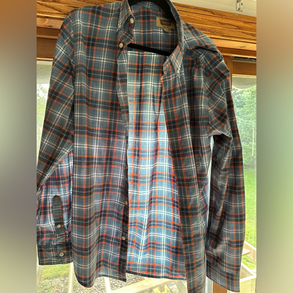 Foundry LT blue and orange dress shirt
